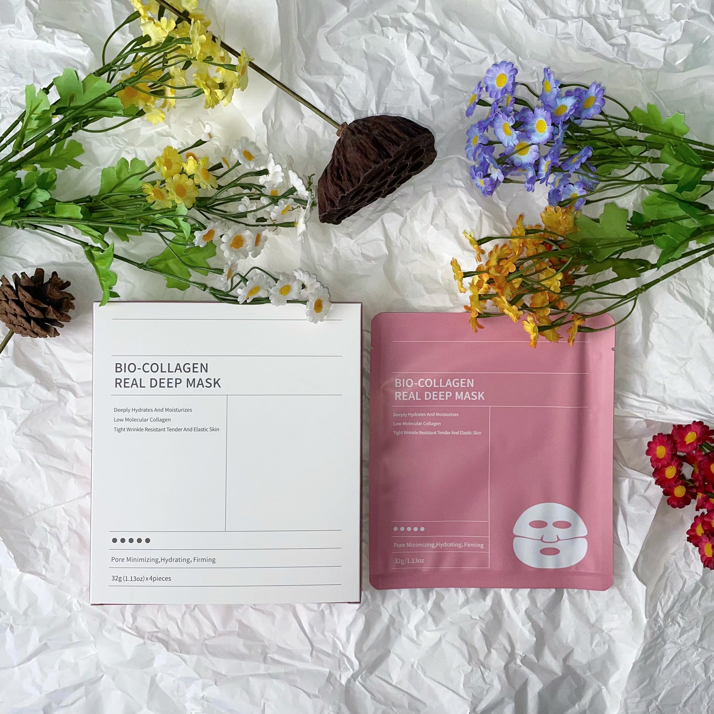 LOT DE 4 Masque de nuit hydratant au collagène hydrolysé de Corée, anti-rides, raffermissant, hydratant